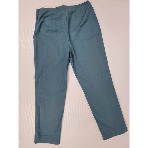 St. John 2 Teal‎ Green Side Zipper Pull On Career Ankle Preppy Workwear Pants - Picture 5 of 13